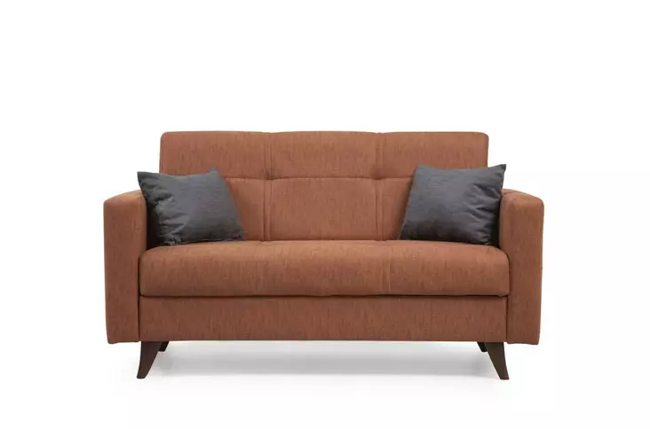 2-istuttava vuodesohva, tiilenpunainen, 151 cm leveä, mukava, monikäyttöinen - Vuodesohvat - 8683742755401 - 1
