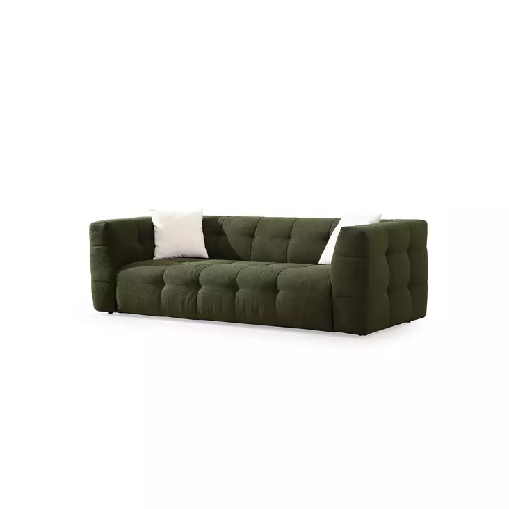 3-istuttava sohva, vihreä, 235 cm x 100 cm x 72 cm, mukava, kestävä - Sohvat - 8683743974771 - 1
