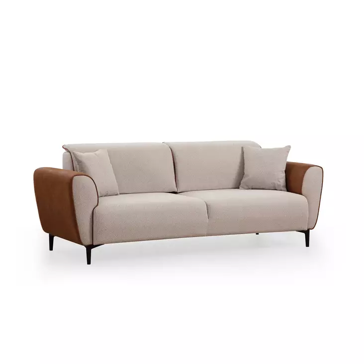 3-istuttava vuodesohva, kaneli, 215 cm x 85 cm x 85 cm, kestävä, helppohoitoinen - Vuodesohvat - 8684282484561 - 1
