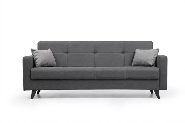 3-istuttava vuodesohva, tummanharmaa, 205 cm leveä, mukava, monikäyttöinen - Vuodesohvat - 8683742755531 - 1