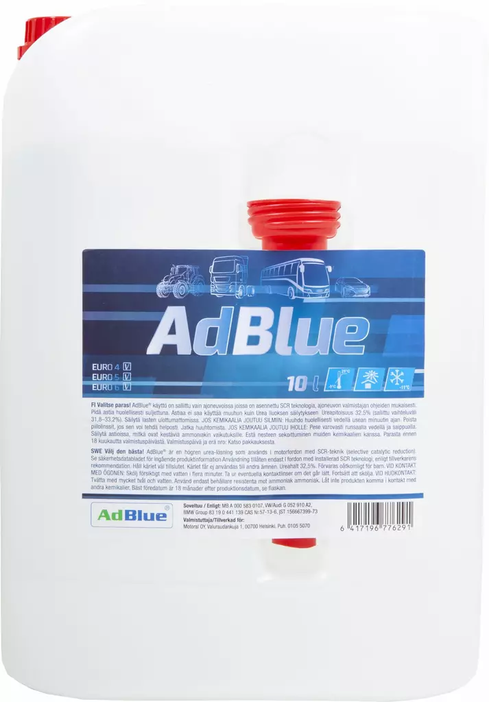 AdBlue® 10 L urea 32,5% kaatonokalla - Lisäaineet - 6417196776291 - 1