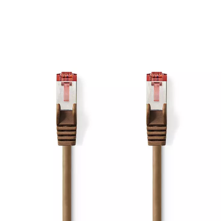 CAT6 Verkkokaapeli | RJ45 uros | RJ45 uros | S/FTP | 7.50 m | Pyöreä | LSZH | Ruskea | Muovipussi - Tietokone ja verkko - 5412810277841 - 1