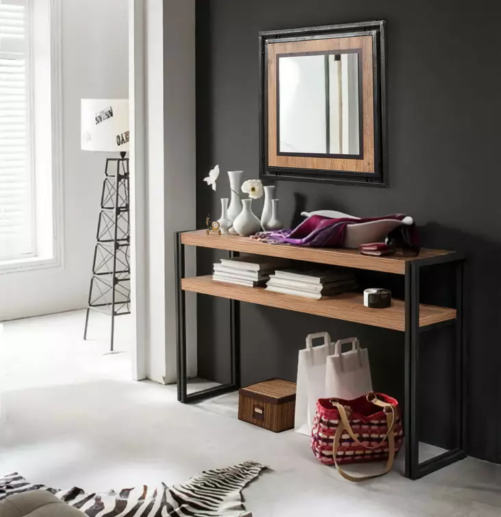 Atlantic Pine Black Sideboard - 100% Melamiinipinnoitettu Lastulevy, Metalli Runko, Useita Hyllyjä, Kiinnitettävä Seinäkiinnitys - - 19-19-8681875315561 - 1