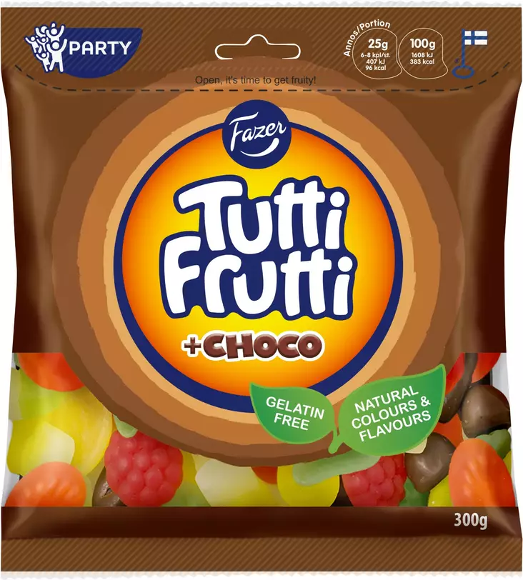 Tutti frutti Choco 300 g Fazer=20 - Makeiset - 6416453033931 - 1