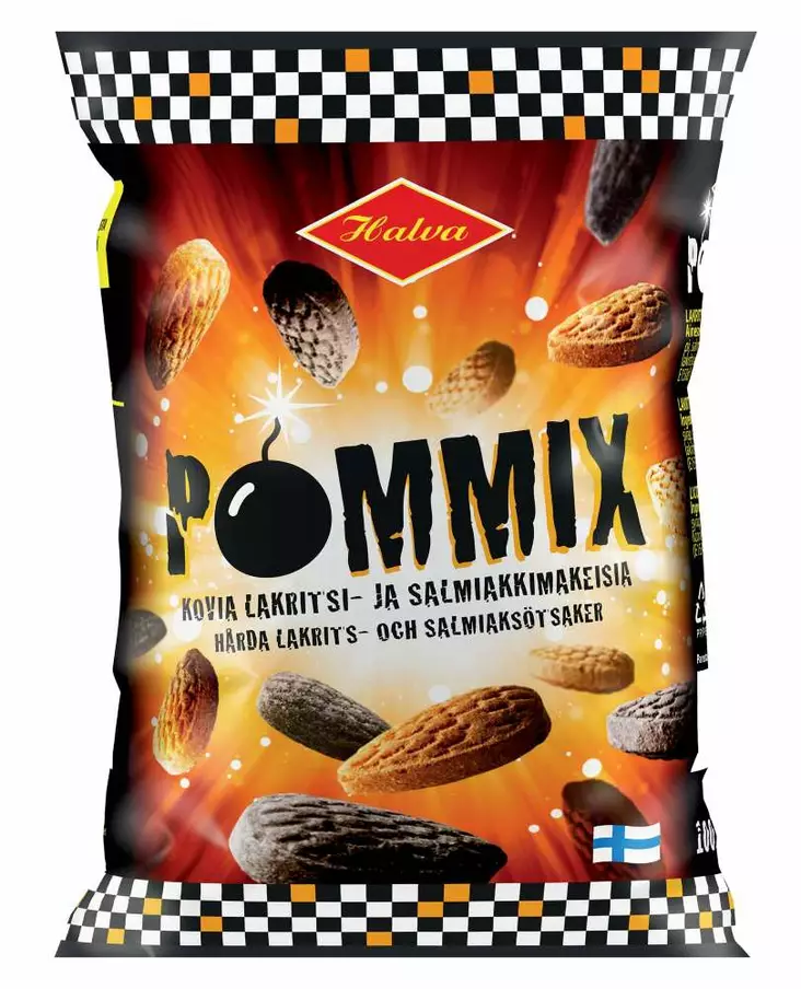 Halva Pommix makeispussi 100g - Lakritsit ja salmiakit - 6420900002821 - 1