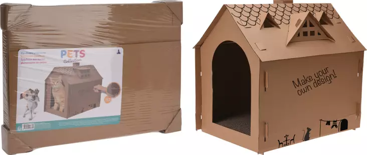 Kissanpes=C3=A4 pahvitalo 48x44x36cm - Kissan pedit - 8719987508721 - 1