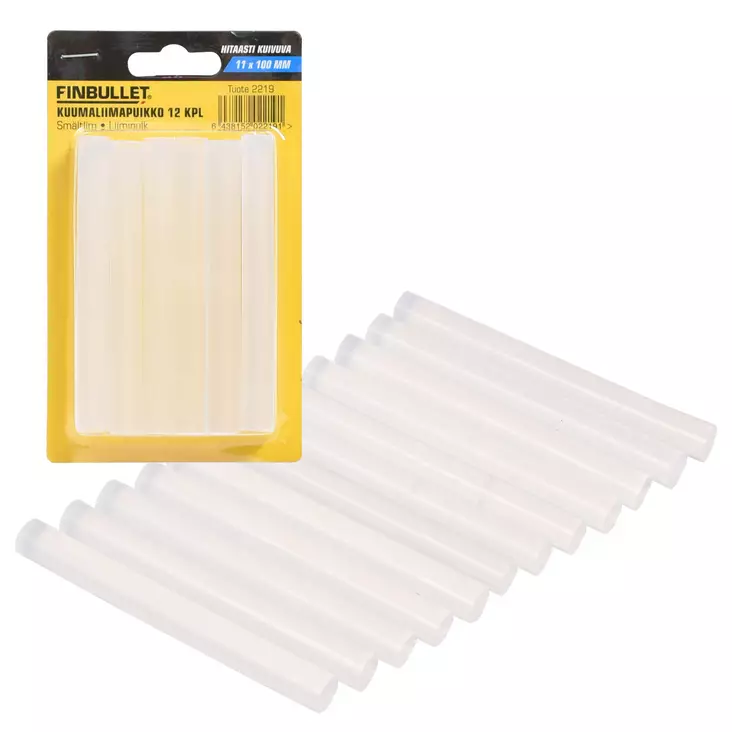 Kuumaliimapuikko 12 kpl kirkas =20 - Liimat - 6438152022191 - 1