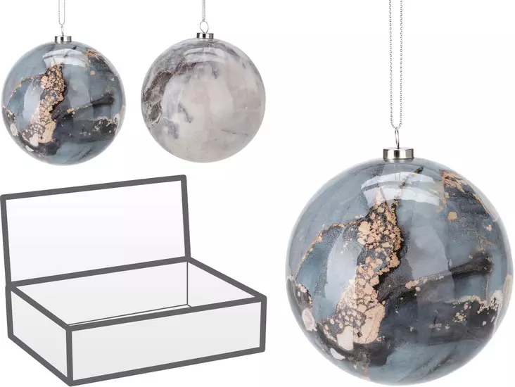 Kuusenpallo 7 cm Marble=20 - Joulukoristeet ja -tekstiilit - 8720573225151 - 1