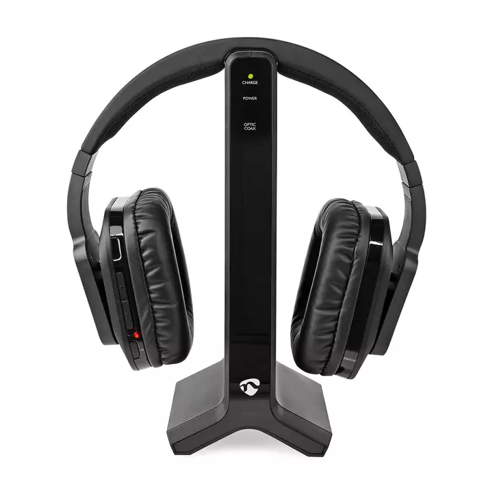 Langattomat TV-kuulokkeet | Wi-Fi | Over-Ear-kuulokkeet | Akun 1 käyttöaika vakiokäyttö: 480 min | 25 m | Digitaalinen Audio | Musta - Sankakuulokkeet - 5412810412181 - 1