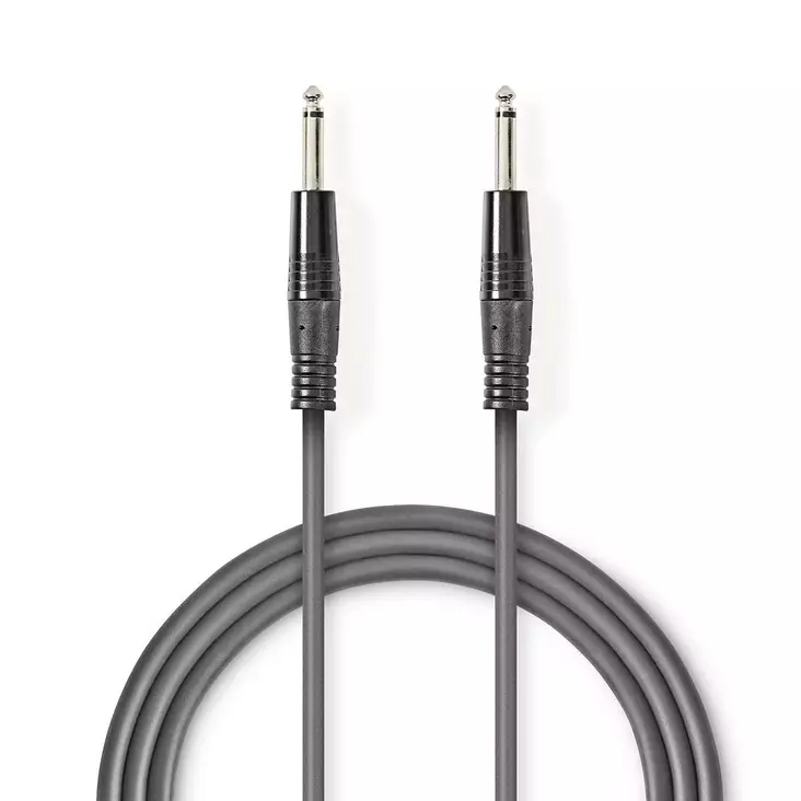 Monoäänikaapeli | 6.35 mm uros | 6.35 mm uros | Niklattu | 1.50 m | Pyöreä | PVC - Audiokaapelit - 5412810296071 - 1