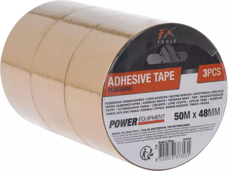 Pakkausteippi 3kpl 50mx 48mm ruskea - Pakkaus ja paketointi - 8720573373531 - 1