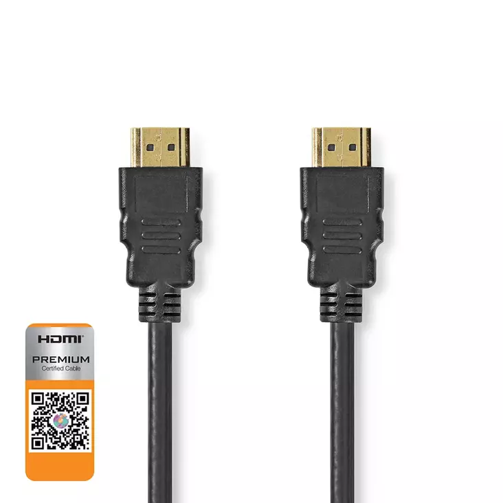 Premium High Speed HDMI Kaapeli Ethernet | HDMI liitin | HDMI liitin | 4K@60Hz | 18 Gbps | 1.50 m | Pyöreä | PVC | Musta | Label - HDMI-kaapelit - 5412810426911 - 1