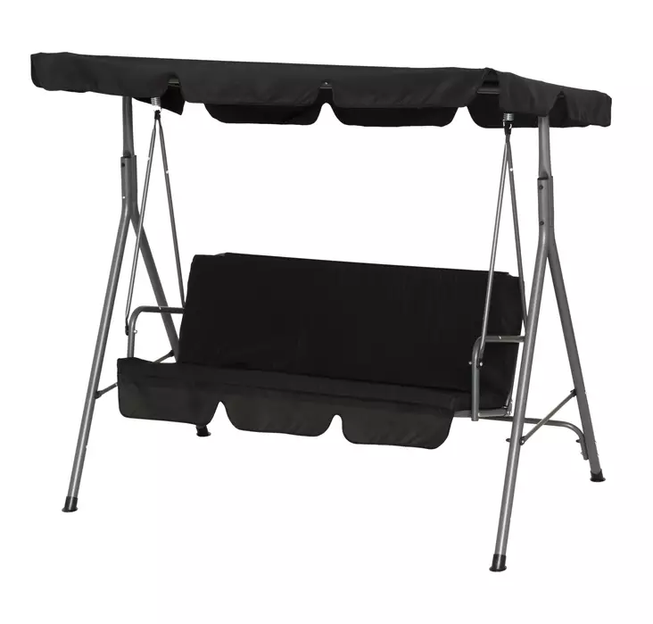 Puutarhakeinu Sirkka 3-istuttava musta - Pihakeinut ja riipputuolit - 6410412290021 - 1