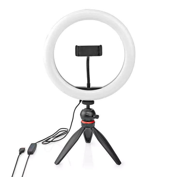 Rengasvalo | 10 inch | 120 LED's | 2700 - 6700 K | Kolmijalka | Musta - Valokuvausstudio ja valaistus - 5412810408801 - 1