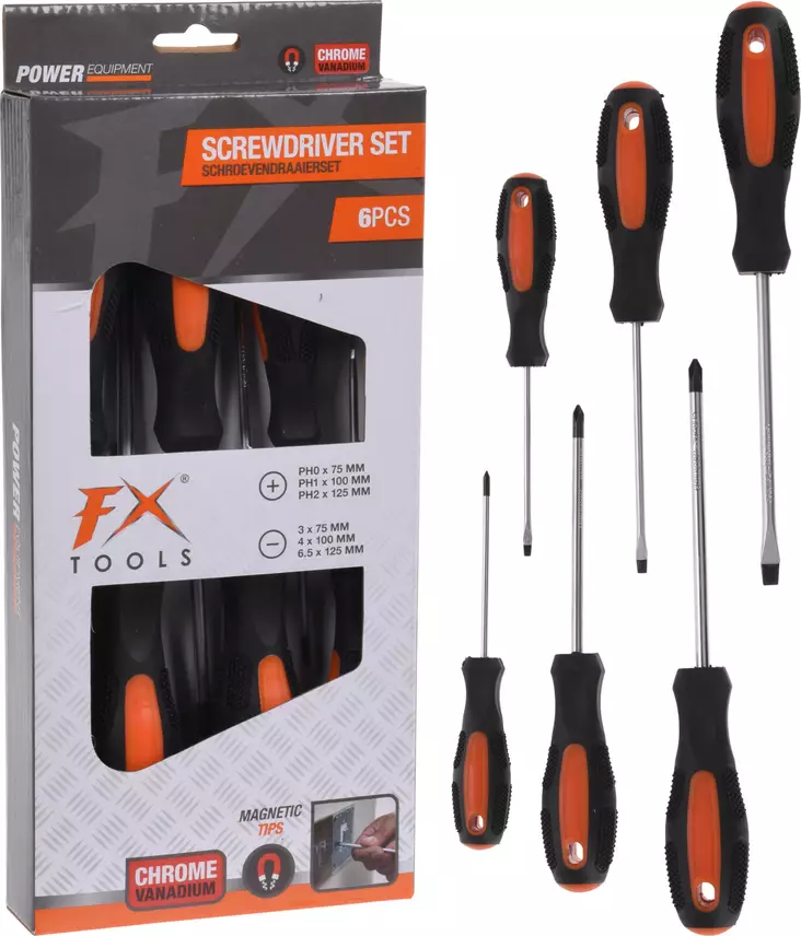 Ruuvimeisselisarja 6-osaa Fx-Tools - Ruuvimeisselit - 8719987589911 - 1