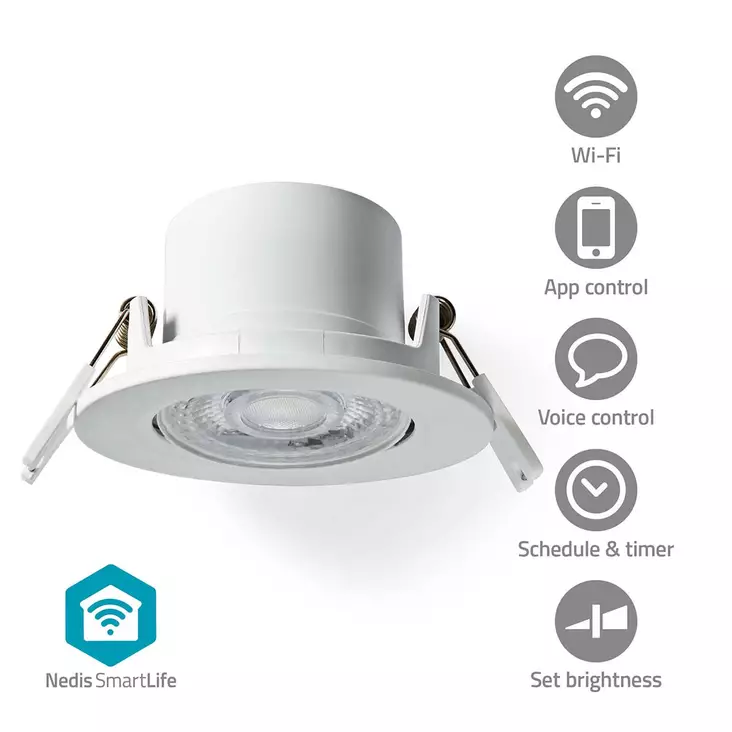 SmartLife Kattovalo | Lämpimästä kylmään valkoiseen | Pyöreä | Halkaisija: 52 mm | 360 lm | 2700 - 6500 K | IP20 | Android / IOS - Valonlähteet - 5412810419401 - 1