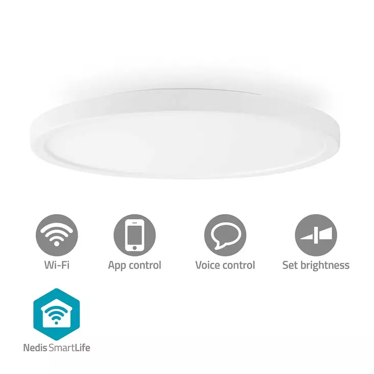 SmartLife Kattovalo | Wi-Fi | Lämpimästä kylmään valkoiseen / RGB | Pyöreä | Halkaisija: 290 mm | 1800 lm | 2700 - 6500 K | IP20 | Android / IOS - Valaisimet - 5412810438211 - 1