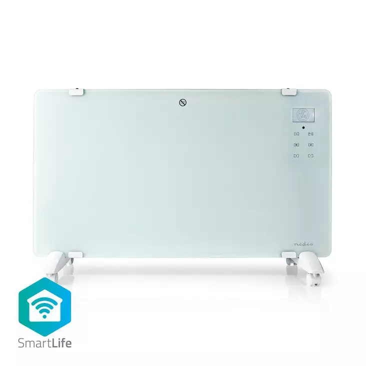 SmartLife Konvektiolämmitin | Sopii kylpyhuoneeseen | Lasipaneeli | 2000 W | 2 Lämpöasetusta | LED | 15 - 35 °C | Säädettävä termostaatti | Valkoinen - Lämmitys - 5412810318001 - 1
