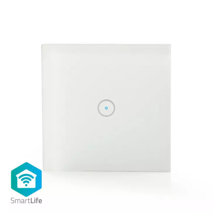 SmartLife Seinäkytkin | Yksittäinen | Seinäkiinnitys | 1000 W | Android / IOS | Lasi | Valkoinen - Kytkimet - 5412810271771 - 1