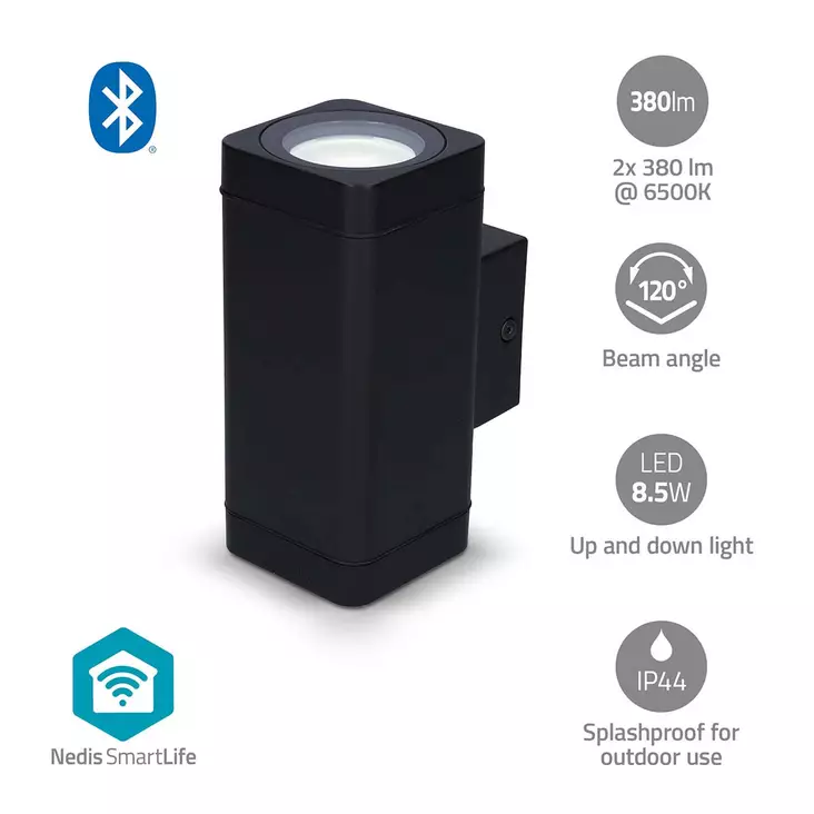 Smartlife Outdoor Light | 760 lm | Bluetooth® | 8.5 W | Lämpimästä kylmään valkoiseen | 2700 - 6500 | ABS-Muovi | Android / IOS - Valaisimet - 5412810444601 - 1