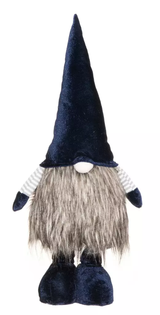 Tonttu samettilakki tummansininen 10 cm - Joulukoristeet ja -tekstiilit - 6410413340671 - 1