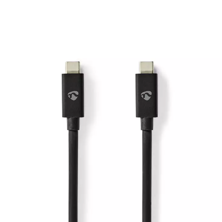 USB kaapeli | USB 4.0 Gen 2x2 | USB-C Uros | USB-C Uros | 240 W | 8K@60Hz | 20 Gbps | Niklattu | 2.00 m | Pyöreä | PVC | Musta | Laatikko - Tietokone ja verkko - 5412810413621 - 1