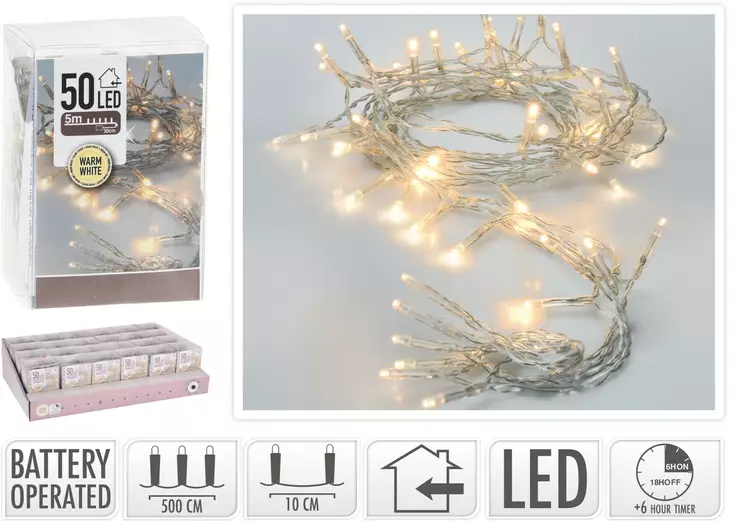 Valosarja 50led ajastimella - Valosarjat - 8719202599701 - 1