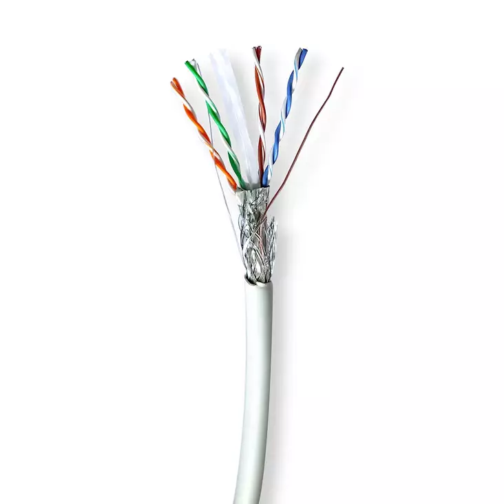 CAT6 verkkokaapelin rulla | Solid | S/FTP | Puhdas kupari | 305 m | Sisäkäyttöinen | Pyöreä | LSZH | Harmaa | Vetolaatikko - Tietokone ja verkko - 5412810403721 - 10