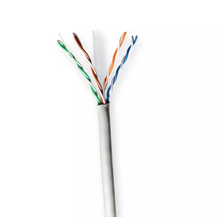 CAT6 verkkokaapelin rulla | Solid | U/UTP | CCA | 100 m | Sisäkäyttöinen | Pyöreä | PVC | Harmaa | Vetolaatikko - Tietokone ja verkko - 5412810399451 - 10