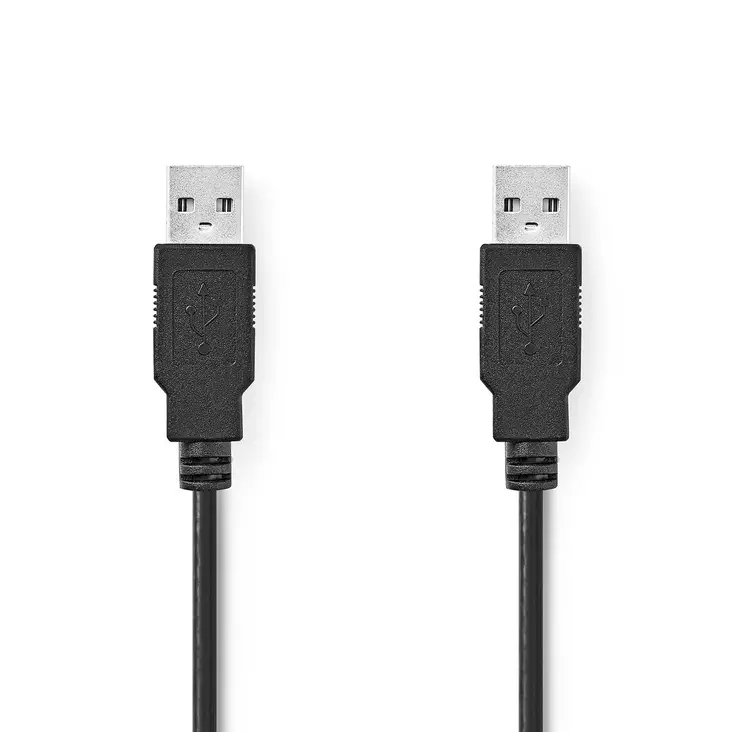 USB kaapeli | USB 2.0 | USB-A Uros | USB-A Uros | 480 Mbps | Niklattu | 5.00 m | Pyöreä | PVC | Musta | Label - Tietokone ja verkko - 5412810421411 - 1