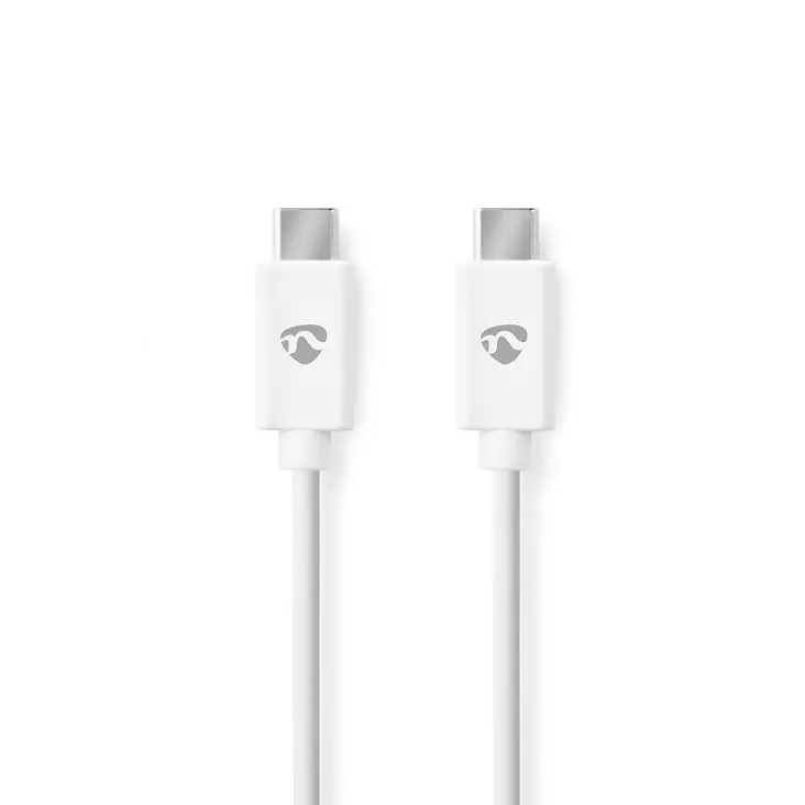 USB kaapeli | USB 2.0 | USB-C Uros | USB-C Uros | 60 W | 480 Mbps | Niklattu | 1.00 m | Pyöreä | PVC | Valkoinen | Laatikko - Tietokone ja verkko - 5412810481361 - 1