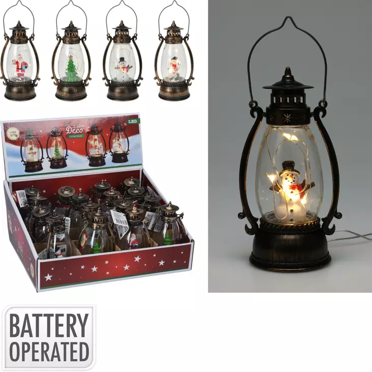 Jouluinen led-lyhty kultaisella metallipinnalla ja lämpimällä valolla, paristokäyttöinen koriste - Led-kynttilät ja lyhdyt - 8720573716611 - 1