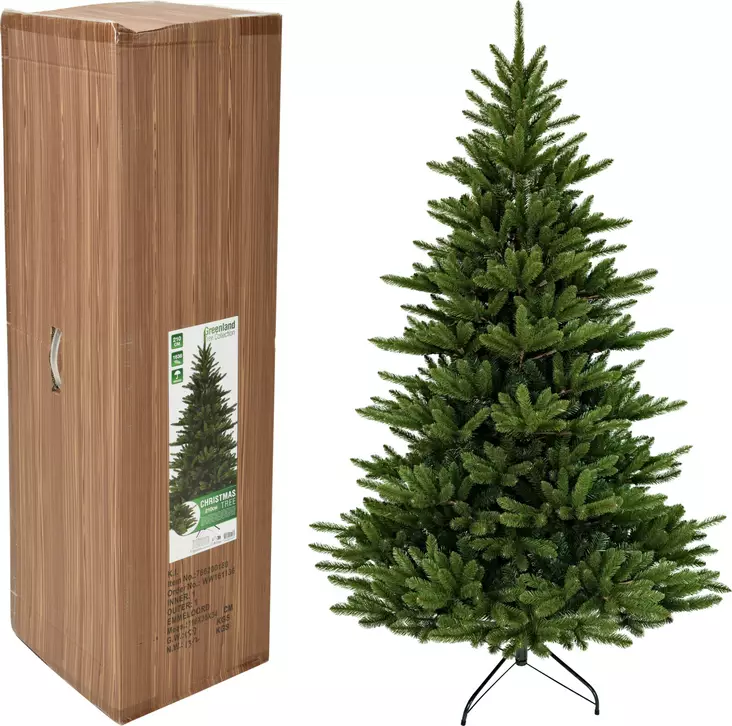 Tekokuusi 210 cm vihreä – greenland pine collection – realistinen joulukuusi metallijalalla - Joulukuuset - 8721037151931 - 1