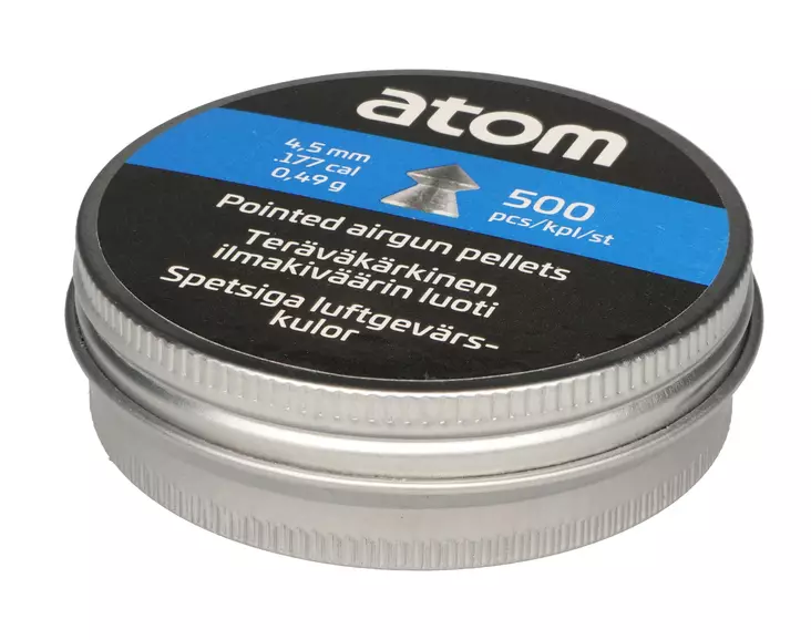 Ilmakiväärin luoti terävä 4,5mm 500kpl - Ilma-aseiden luodit ja tarvikkeet - 6410416357201 - 1