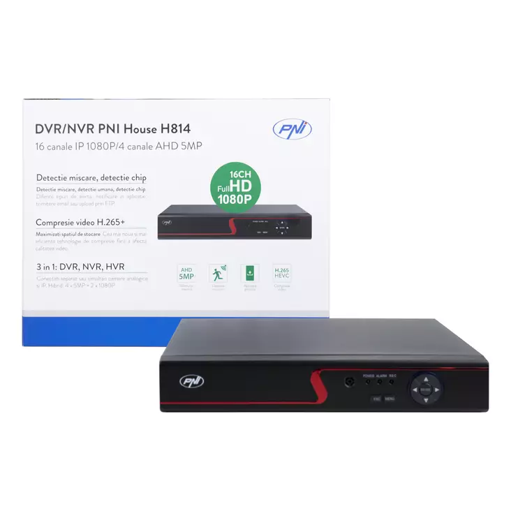 DVR / NVR PNI House H814 - 16 Full HD 1080P IP -kanavaa tai 4 5MP analogista kanavaa - PNI tuotteet - 5949066524011 - 1