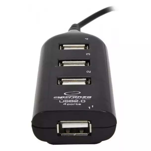 Esperanza USB jakaja 4 porttinen - USB-sovittimet ja telakointi - 5905784768601 - 1