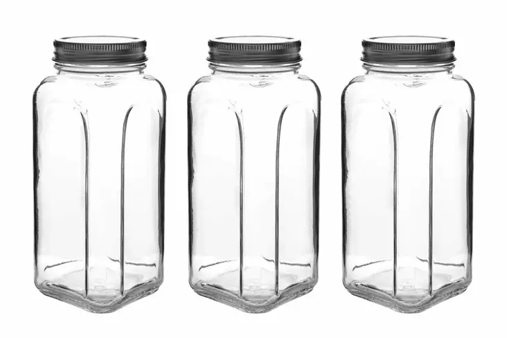 Hopea Keittiötarvike Lasipurkkisetti (3 kpl) - 980 ml, Konepesun Kestävä, Ilmatiiviit Kannet, Tyylikäs Säilytysratkaisu - Päivittäiskeittiötarvikkeet - 8684283450251 - 1