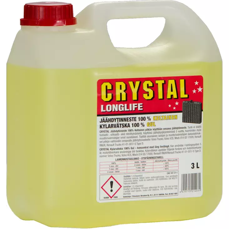 Jäähdytinneste 100% 3 l Keltainen - Jäähdytysnesteet - 6419715214031 - 1