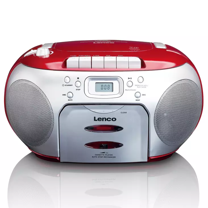Kannettava FM-radio CD-kasettisoitin Punainen - Radiot ja MP3/4-soittimet - 8711902035091 - 10