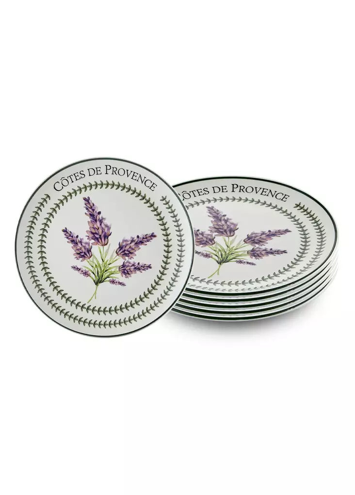 Keittiövälineet: Lilat Keraamiset Tarjoilulautaset (6 kpl) - 26x26x2 cm - Astianpesukoneen Kestävät - Tarjoiluastiat - 8684283616961 - 1