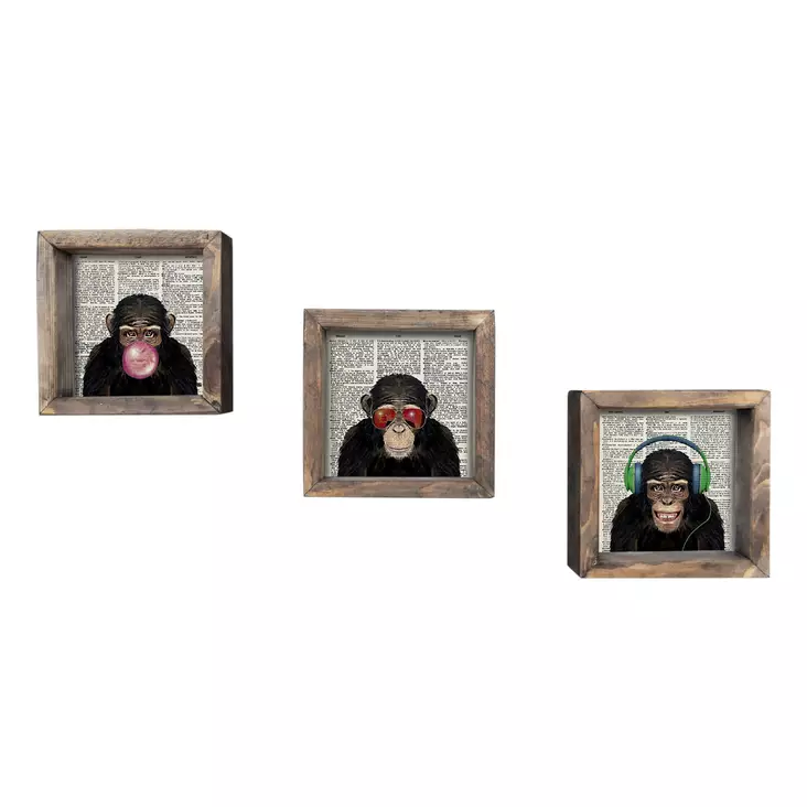 Koristeellinen kehystetty MDF-maalaus (3 osaa), monivärinen, 15 x 15 cm (3 kpl), kestävä, kevyt - Taulut ja kehykset - 8681875299731 - 1