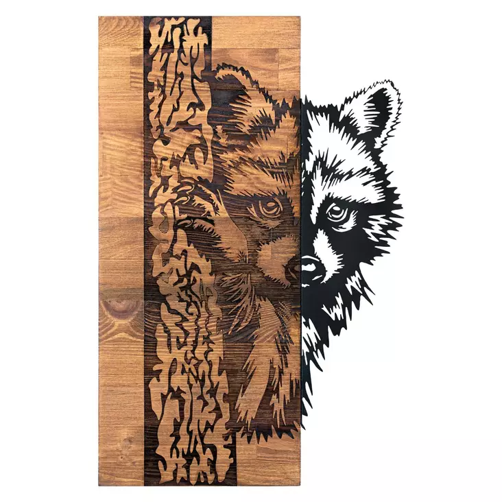 Koristeellinen Puinen Seinäkoriste, Musta Pähkinä, 100% Metalli, 37 x 57,5 cm, Tyylikäs Sisustuselementti - Koristeet, koriste-esineet - 8683743680481 - 1