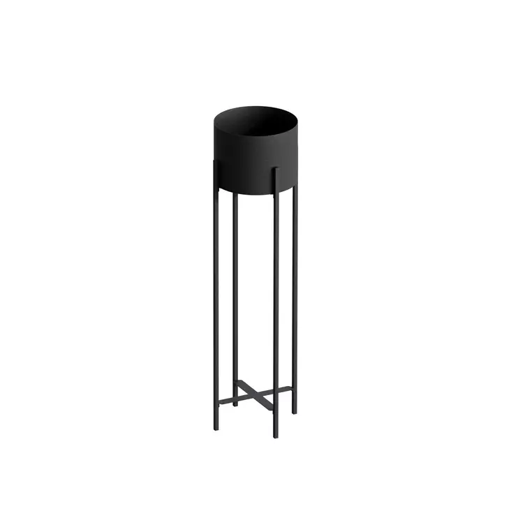 Koristeellinen ruukku, musta, 23 cm x 78 cm x 23 cm, kestävä, tyylikäs, monikäyttöinen - Ruukut - 8684282462491 - 1