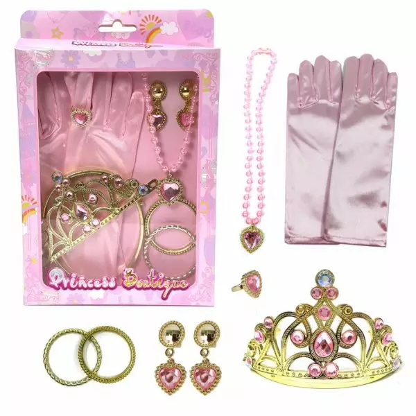 Kultainen tiara ja asusteet - Kauneudenhoitolelut - 6438484016301 - 1