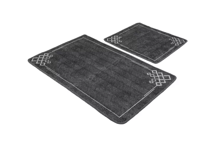 Kylpyhuonematto Setti 2-osainen - Monivärinen, 100% Polyesteri, Antibakteerinen, Liukumaton, 60x100cm & 50x60cm - Kylpyhuonematot ja kosteantilan matot - 8683342800921 - 1