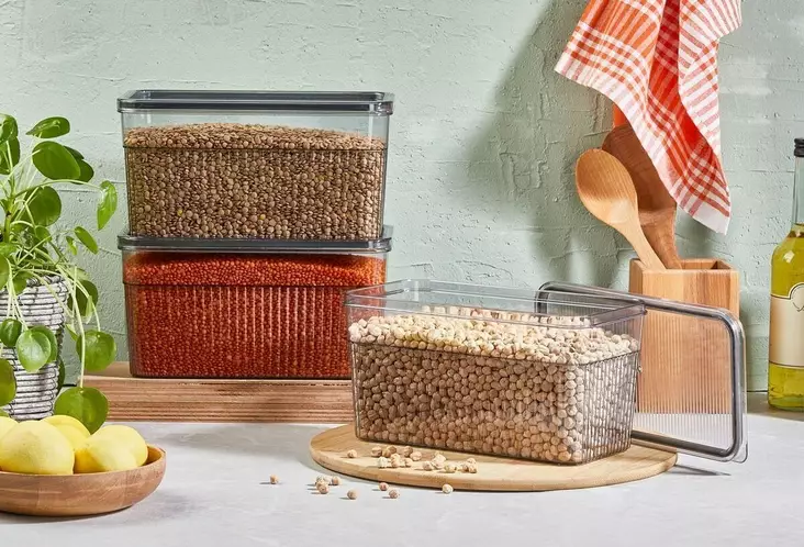 Läpinäkyvä Muovinen Säilytyslaatikko 2 kpl - 13x26x13 cm - Astianpesukoneen Kestävä - Keittiötarvikkeet - Eväsrasiat ja ruoansäilytysastiat - 8684282826491 - 1