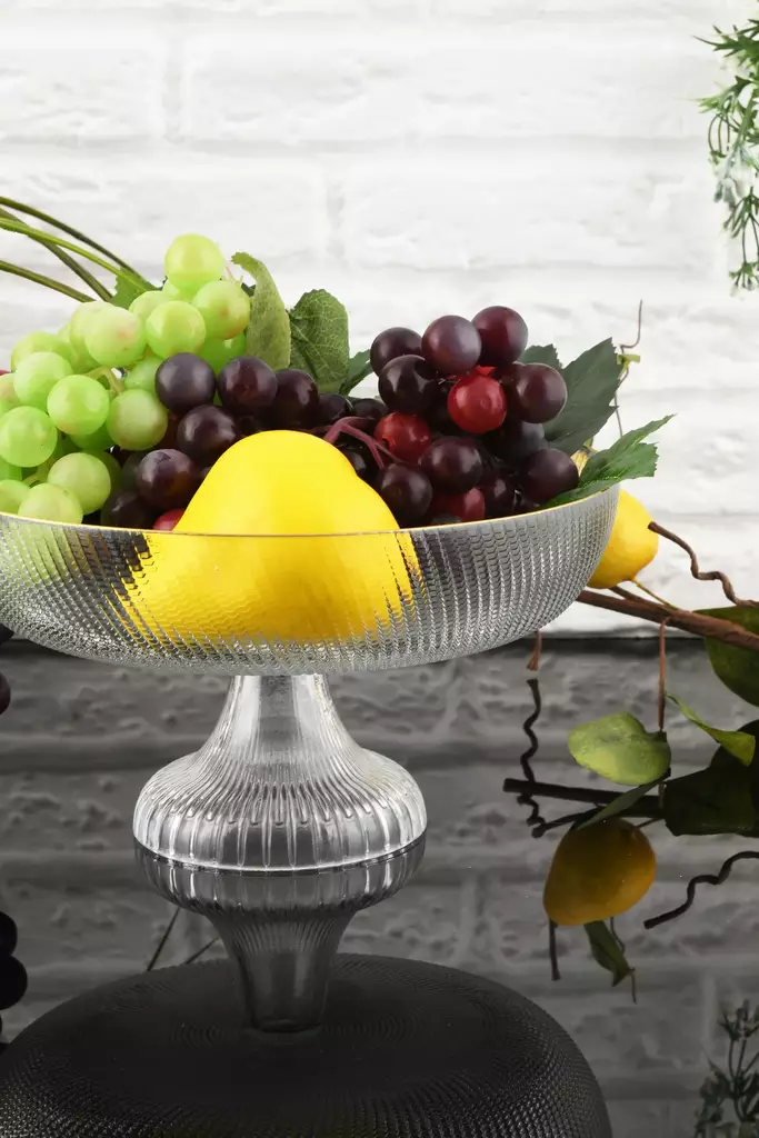 Lasihedelmälautanen - 100% Lasi, 24x24x13 cm, Läpinäkyvä, Ei Astianpesukone- tai Mikroaaltouunikelpoinen - Lautaset - 8684283721481 - 1