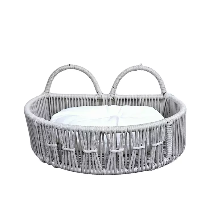 Lemmikkisänky 100% Metallia, Kermanvärinen, 51x33x27 cm - Tyylikäs ja Kestävä Huonekalu Lemmikillesi - Kissan pedit - 8683742109921 - 1