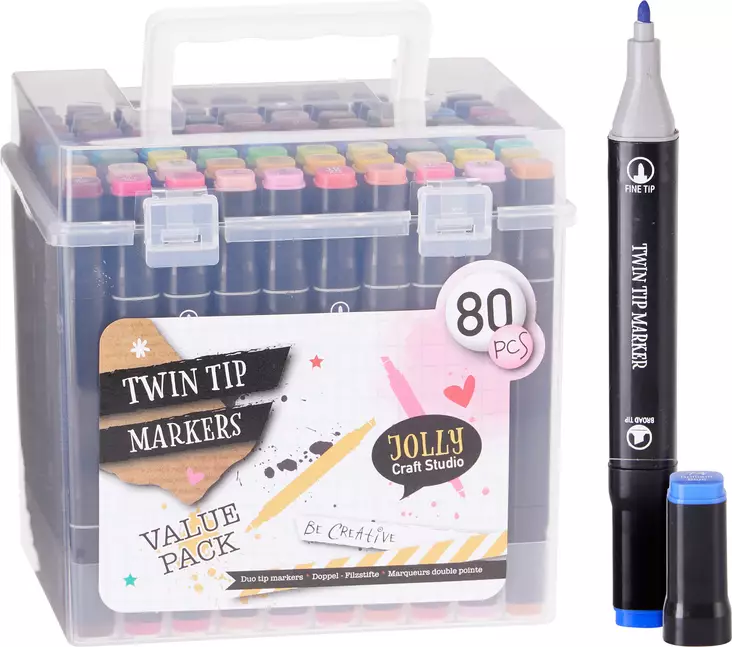 Marker Duo tussit 80kpl - Kuitukärkikynät, tussit - 8721037983471 - 1