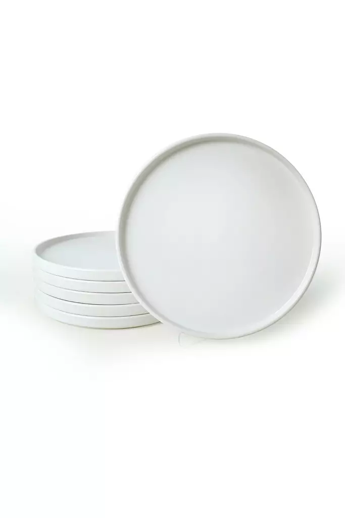 Matta Valkoinen Keraaminen Lautassetti 27 cm (6 kpl) - Antibakteerinen, Mikroaaltouuni- ja Astianpesukoneenkestävä - Tarjoiluastiat - 8684282461111 - 1